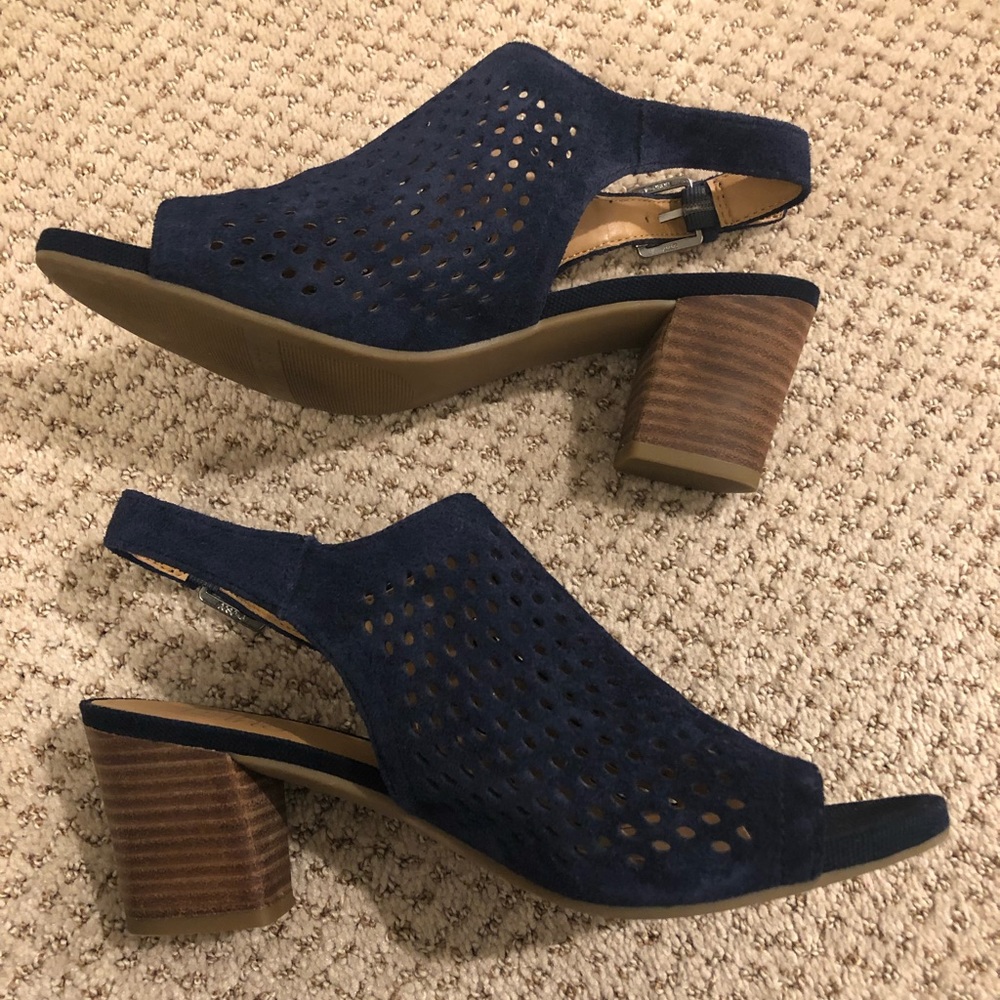 Navy Blue Franco Sarto Sling Back Heel Sandal